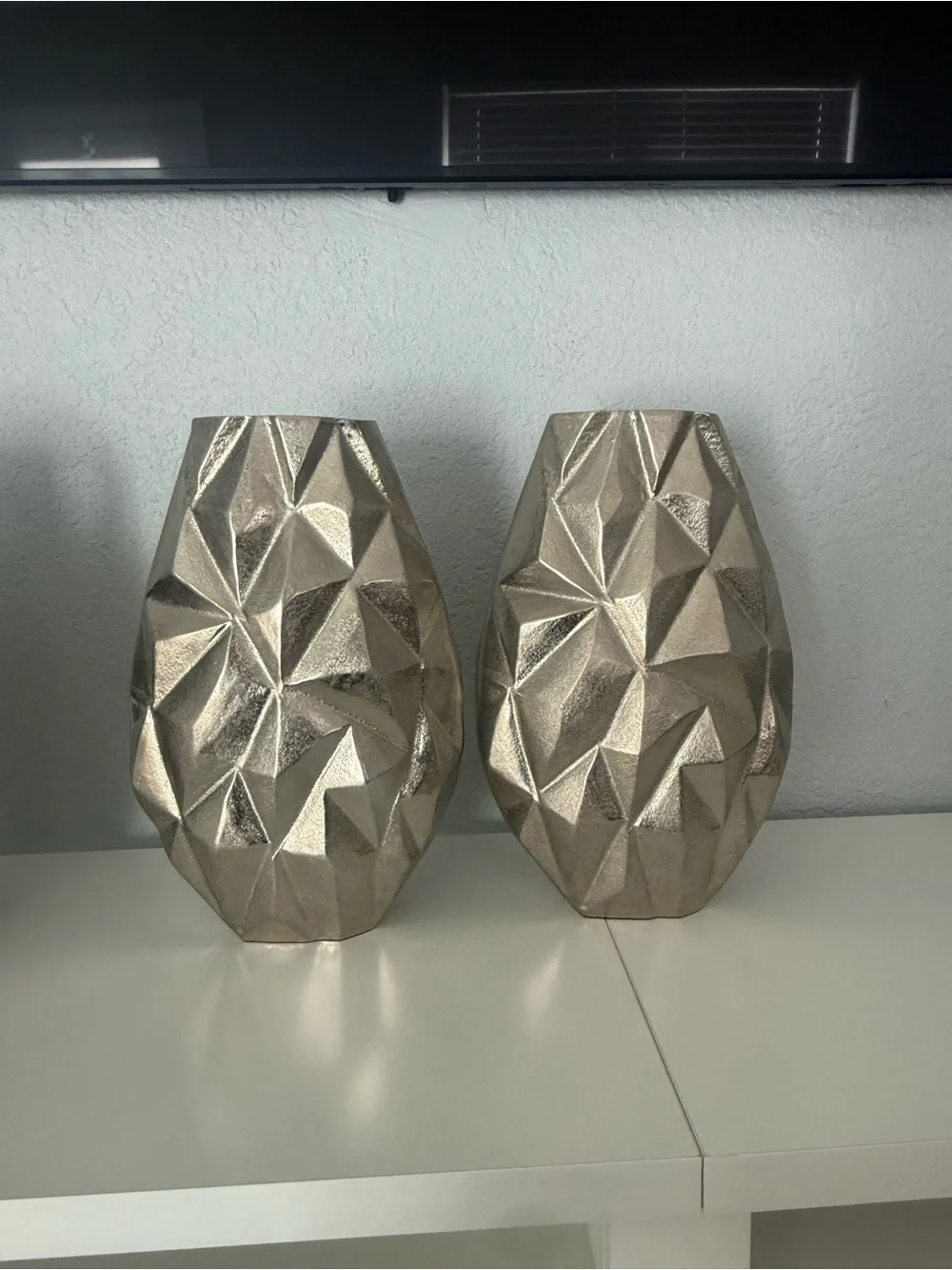 Metallic Gold Geometric Vase Set - Home Accents